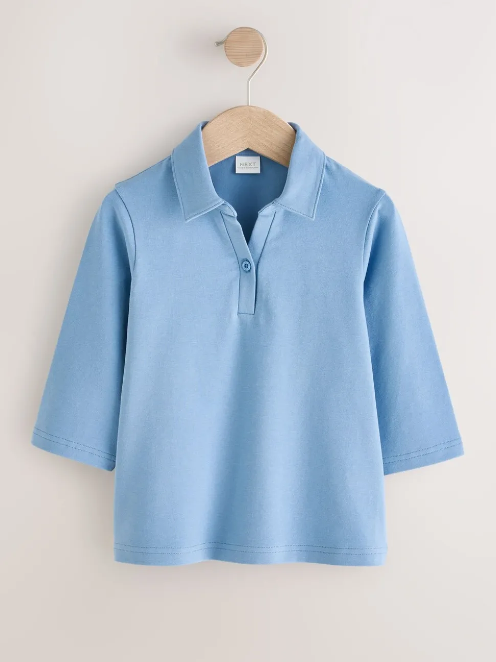 Blue Cotton Stretch 3/4 Sleeve School Jersey Blouses 2 Pack (3-16yrs)