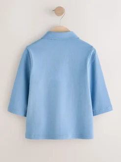 Blue Cotton Stretch 3/4 Sleeve School Jersey Blouses 2 Pack (3-16yrs)
