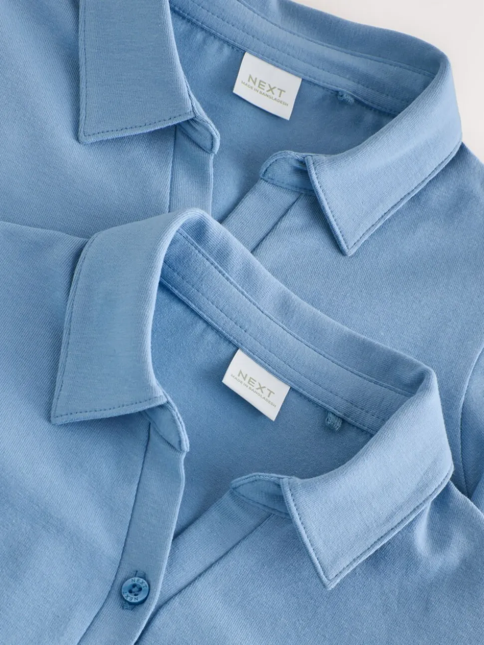 Blue Cotton Stretch 3/4 Sleeve School Jersey Blouses 2 Pack (3-16yrs)