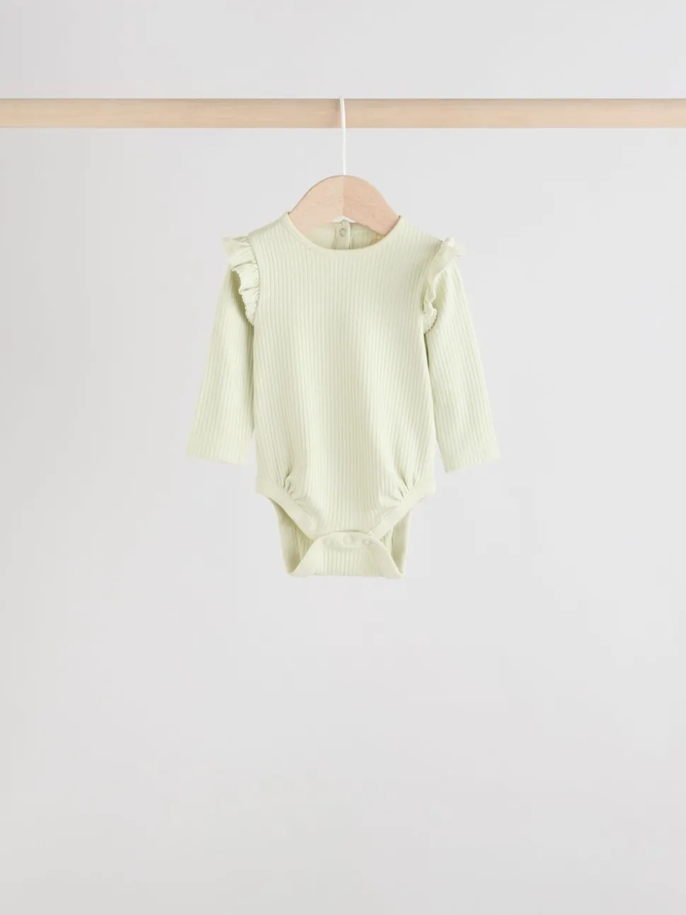 Blue/Cream/Coral Ditsy Baby Long Sleeve Frill Bodysuits 4 Pack (0mths-2yrs)