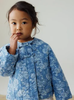Blue Denim Jacquard Quilted Jacket (3mths-7yrs)