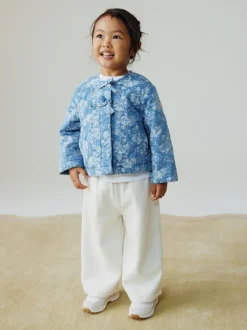 Blue Denim Jacquard Quilted Jacket (3mths-7yrs)