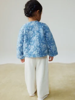 Blue Denim Jacquard Quilted Jacket (3mths-7yrs)
