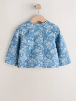 Blue Denim Jacquard Quilted Jacket (3mths-7yrs)