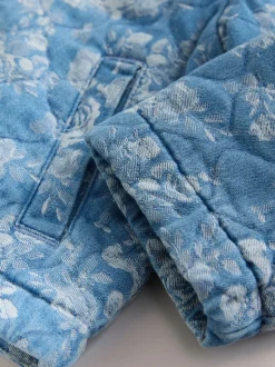 Blue Denim Jacquard Quilted Jacket (3mths-7yrs)