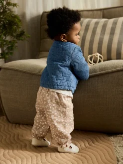 Blue Denim Jersey Quilted Baby Jacket (0mths-2yrs)