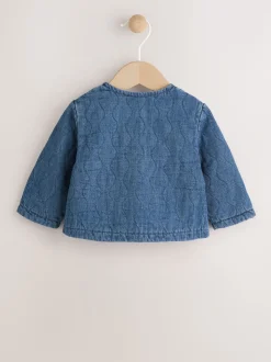 Blue Denim Jersey Quilted Baby Jacket (0mths-2yrs)
