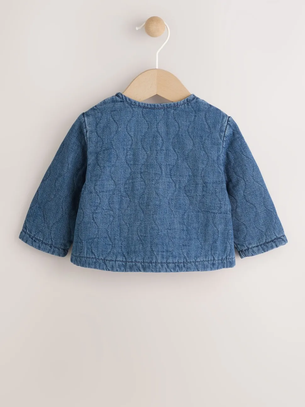 Blue Denim Jersey Quilted Baby Jacket (0mths-2yrs)