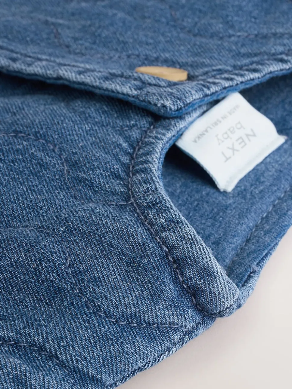 Blue Denim Jersey Quilted Baby Jacket (0mths-2yrs)