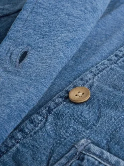 Blue Denim Jersey Quilted Baby Jacket (0mths-2yrs)