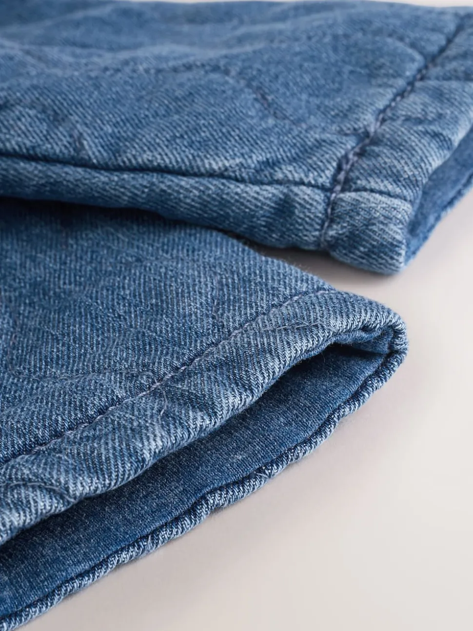 Blue Denim Jersey Quilted Baby Jacket (0mths-2yrs)