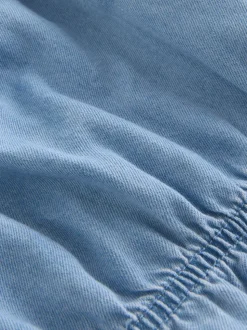 Blue Denim Puff Sleeve Blouse and Skirt Set (3-16yrs)