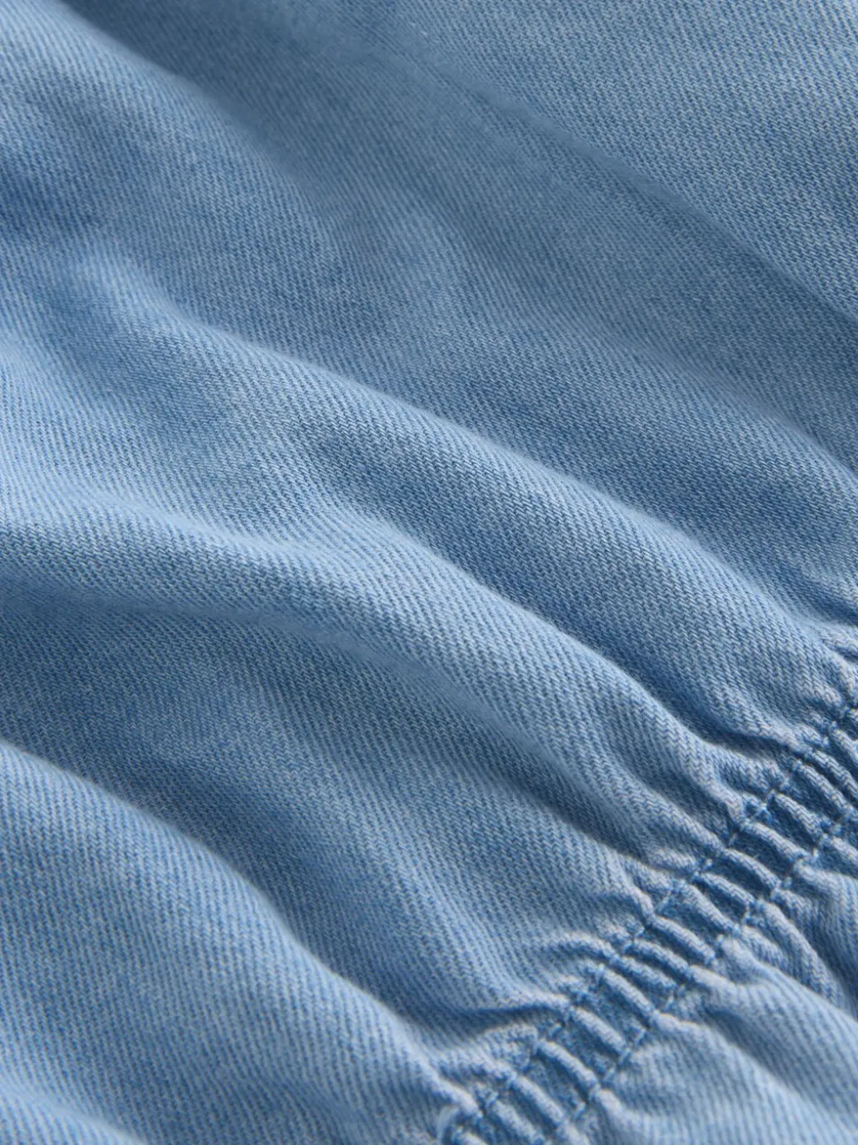 Blue Denim Puff Sleeve Blouse and Skirt Set (3-16yrs)