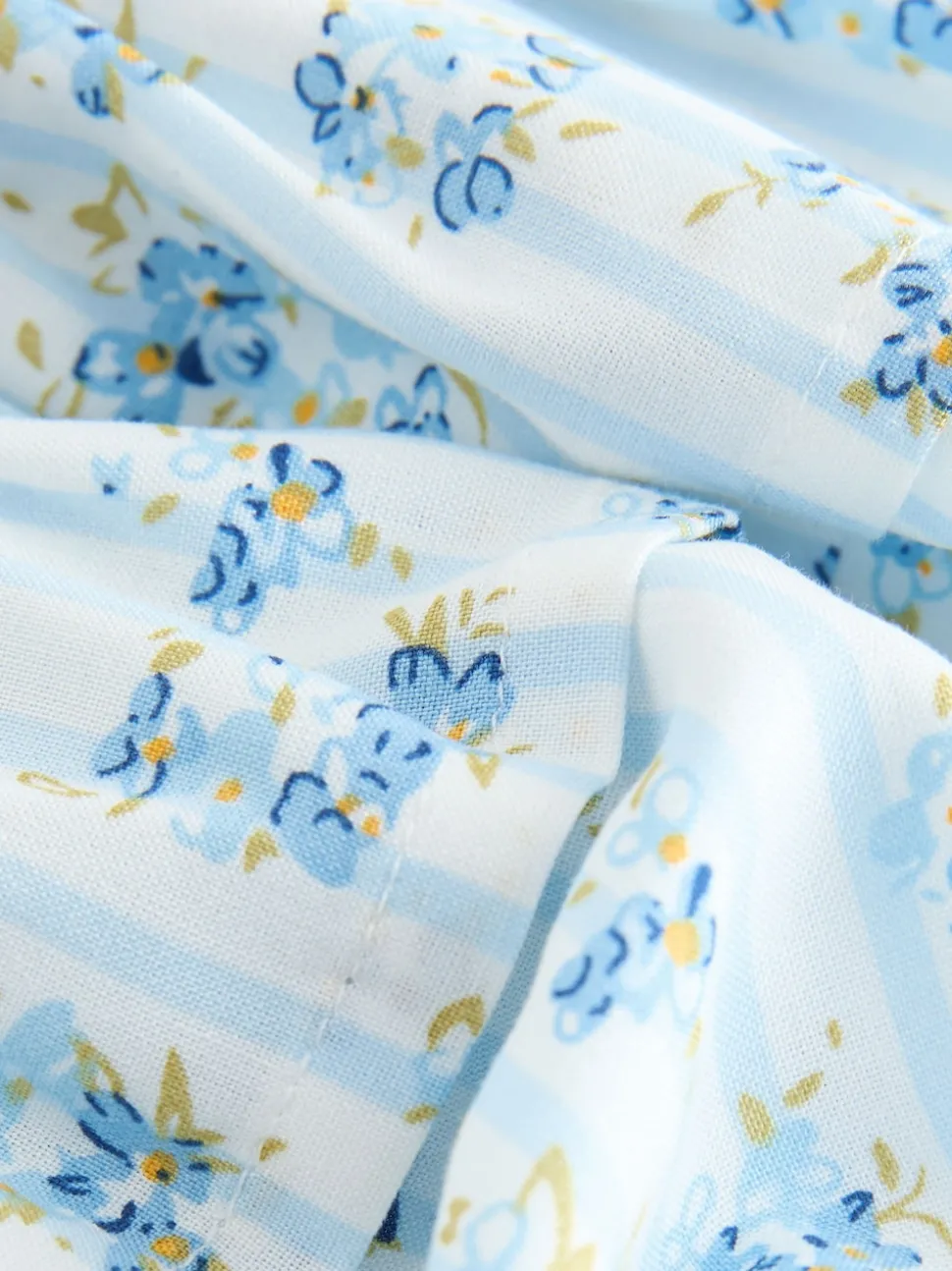Blue Ditsy Stripe Puff Sleeve Blouse and Skirt Set (3-16yrs)