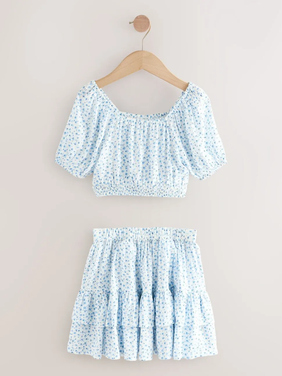 Blue Ditsy Top and Skirt Set (3-16yrs)