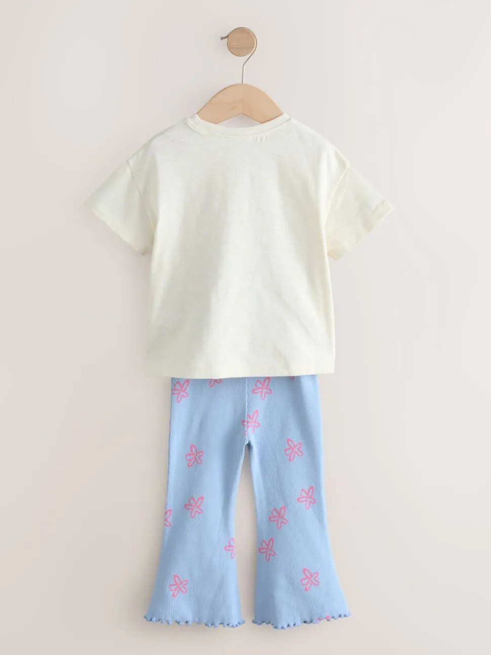 Blue/Ecru Bluey Short Sleeve T Shirt and Flare Leggings Set (3mths-7yrs)