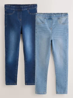 Blue Elasticated Waist Jeggings 2 Pack (3-16yrs)