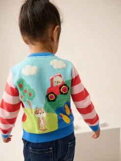 Blue Farm Scene Cardigan (3mths-7yrs)