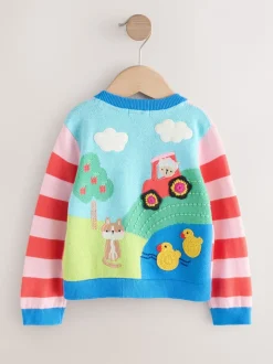 Blue Farm Scene Cardigan (3mths-7yrs)