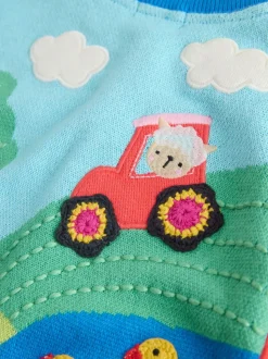 Blue Farm Scene Cardigan (3mths-7yrs)