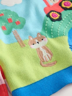 Blue Farm Scene Cardigan (3mths-7yrs)