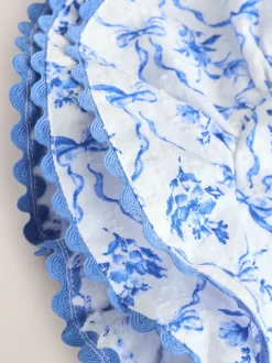 Blue Floral Angel Sleeve Dress (3mths-8yrs)