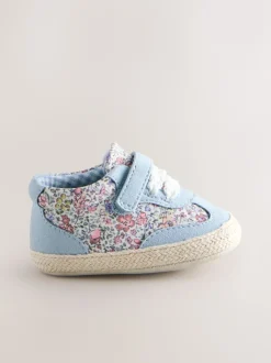 Blue Floral Baby Touch Fasten Trainers (0-24mths)