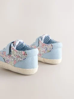 Blue Floral Baby Touch Fasten Trainers (0-24mths)