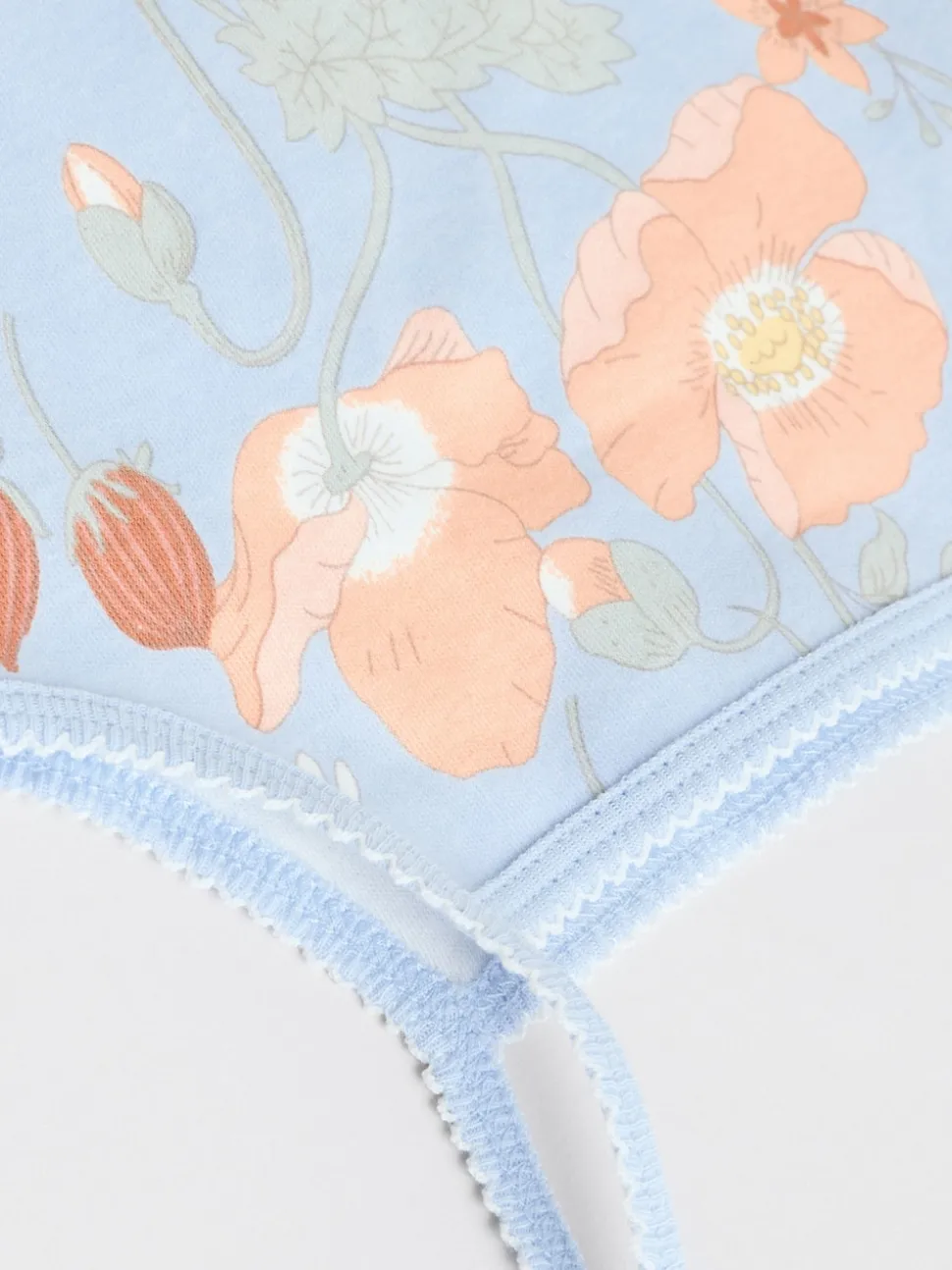 Blue Floral 5 Pack Vest Baby Bodysuits