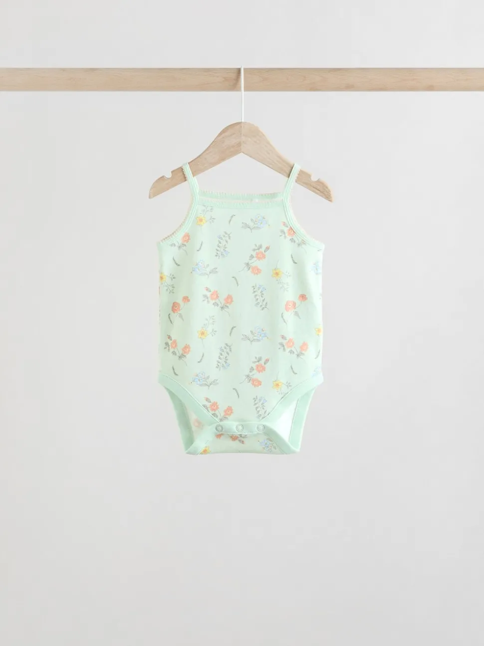 Blue Floral 5 Pack Vest Baby Bodysuits