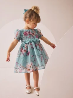 Blue Flower Corsage Dress (3mths-8yrs)