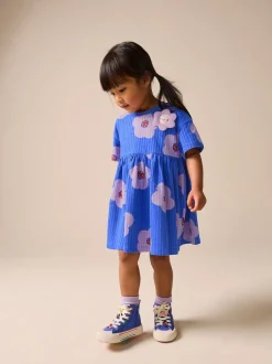 Blue Flower Jersey Dress (3mths-7yrs)