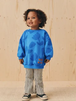Blue Flower Sweatshirt & Flare Leggings Set (3mths-7yrs)