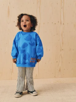 Blue Flower Sweatshirt & Flare Leggings Set (3mths-7yrs)