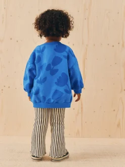 Blue Flower Sweatshirt & Flare Leggings Set (3mths-7yrs)