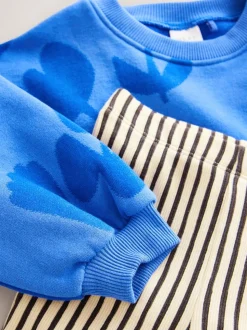 Blue Flower Sweatshirt & Flare Leggings Set (3mths-7yrs)