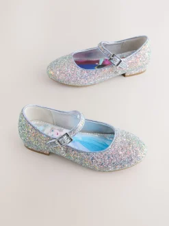 Blue Glitter Frozen Mary Jane Shoes