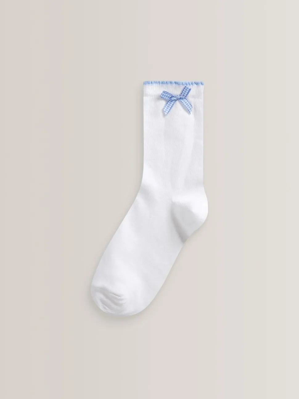 Blue 5 Pack Cotton Rich Gingham Ankle School Socks