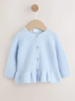 Blue Peplum Baby Knitted Cardigan (0mths-2yrs)