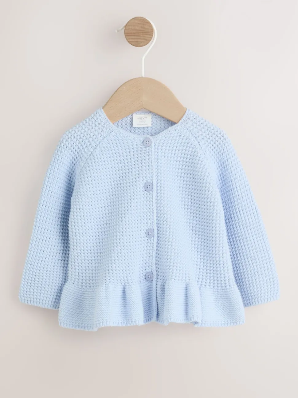 Blue Peplum Baby Knitted Cardigan (0mths-2yrs)