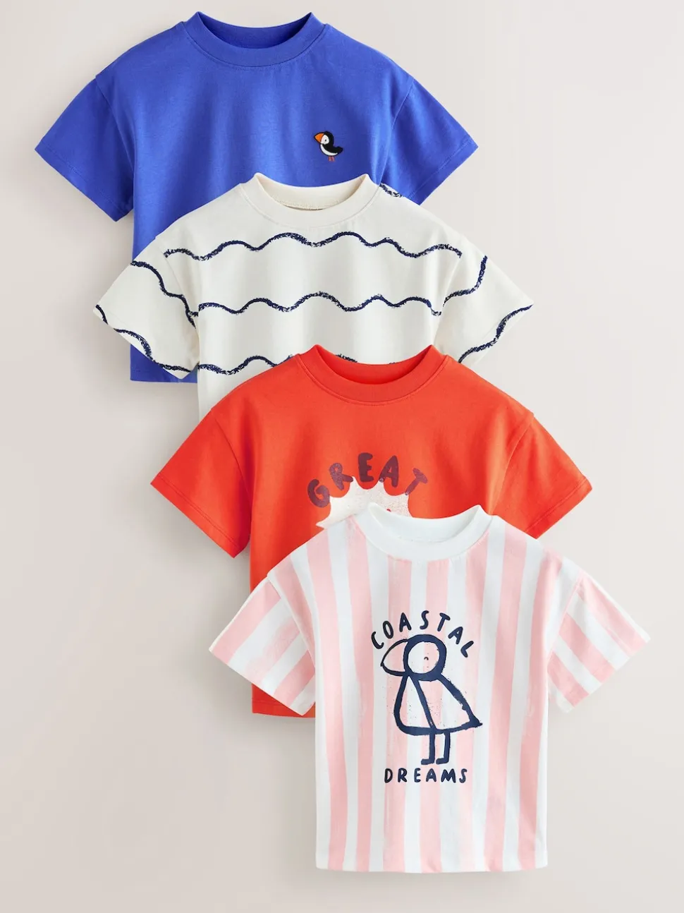 Blue/Pink T-Shirts 4 Pack (3mths-7yrs)