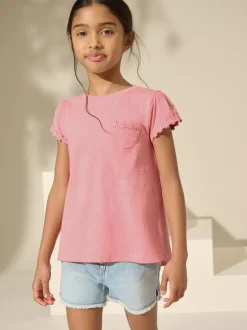 Blue/Pink/White Daisy Trim T-Shirts 3 Pack (1.5-16yrs)