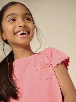 Blue/Pink/White Daisy Trim T-Shirts 3 Pack (1.5-16yrs)