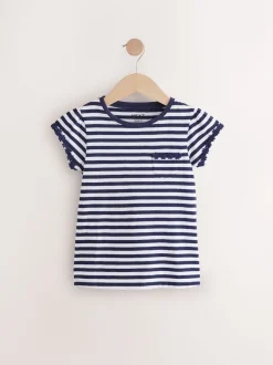 Blue/Pink/White Daisy Trim T-Shirts 3 Pack (1.5-16yrs)