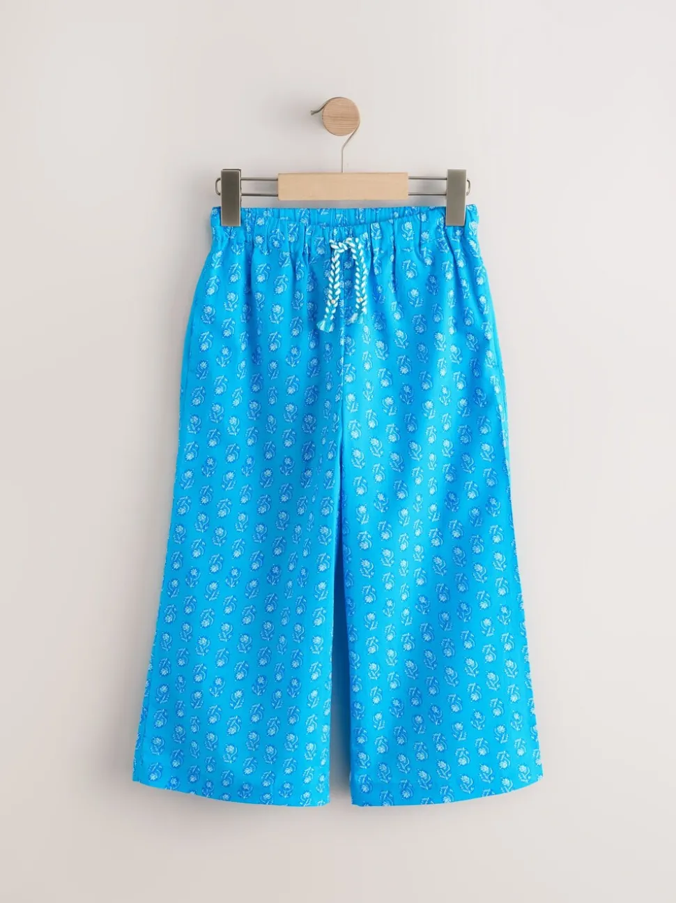 Blue Printed 100% Cotton Beach Trousers (3-16yrs)