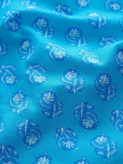 Blue Printed 100% Cotton Beach Trousers (3-16yrs)