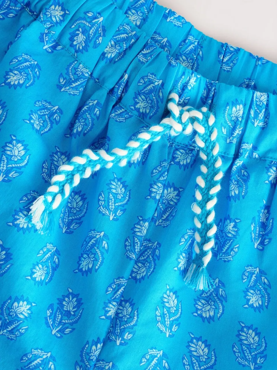 Blue Printed 100% Cotton Beach Trousers (3-16yrs)
