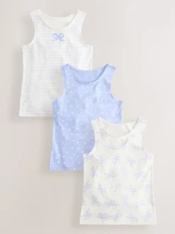 Blue Printed Vests 3 Pack (1.5-16yrs)