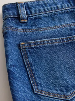 Blue Regular Length Frayed Edge Denim Shorts (3-16yrs)