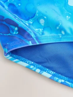 Blue Scoop Neck Swimsuit (3-16yrs)